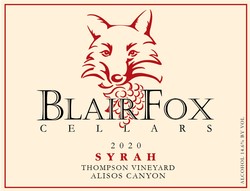 2020 Syrah, Thompson Vineyard