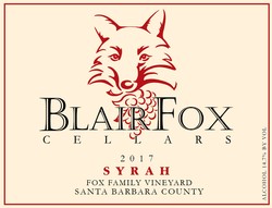 2017 Syrah, Fox Family Vineyard