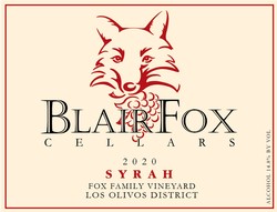 2020 Syrah, Fox Family Vineyard